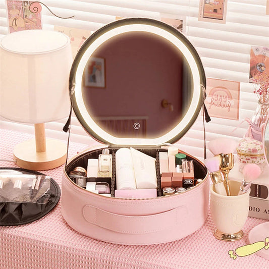 LUXE™ Round Nice LED Makeup Bag