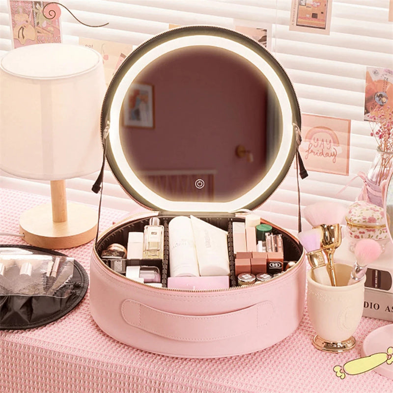 LUXE™ Round Nice LED Makeup Bag